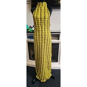 Novaorily Dress Womens XL Bubble Texture Backless Maxi Length New